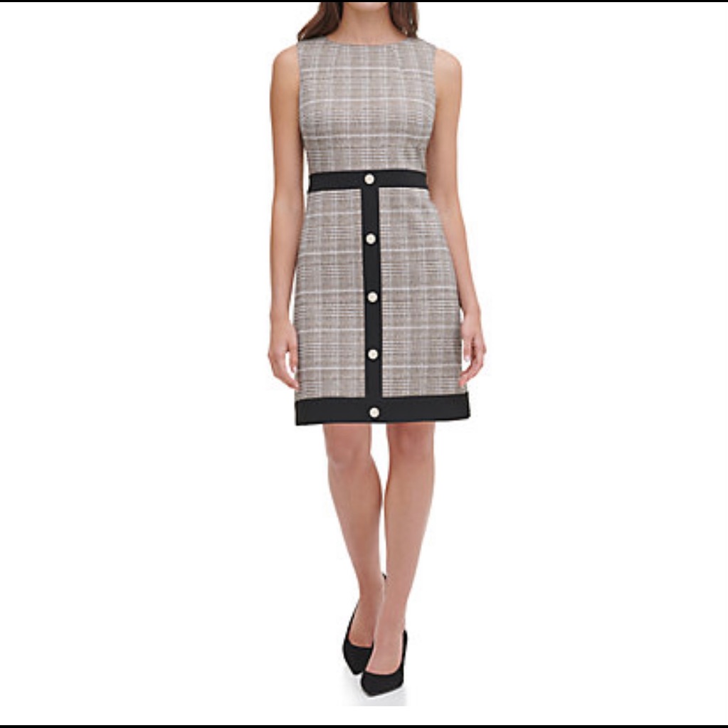 Tommy Hilfiger Women's Sleeveless Plaid Dress With Buttons